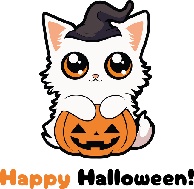 Happy Halloween boszi cica tökkel