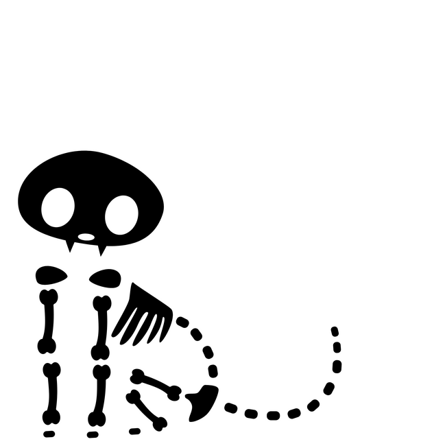 Happy Halloween csontvázas cica