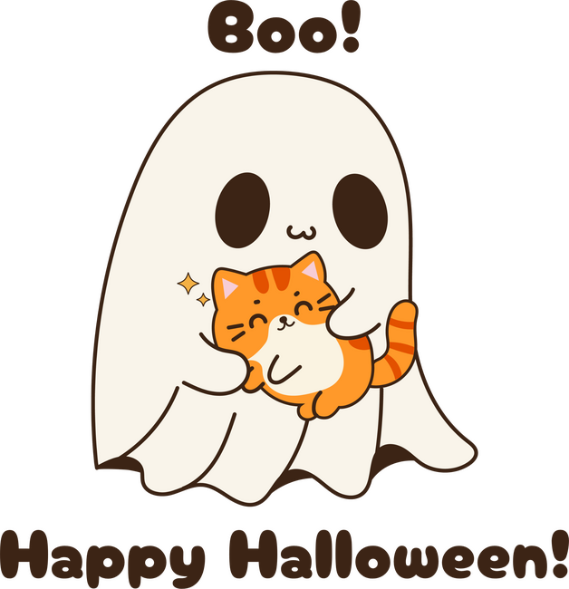 Happy Halloween cuki szellem cicával