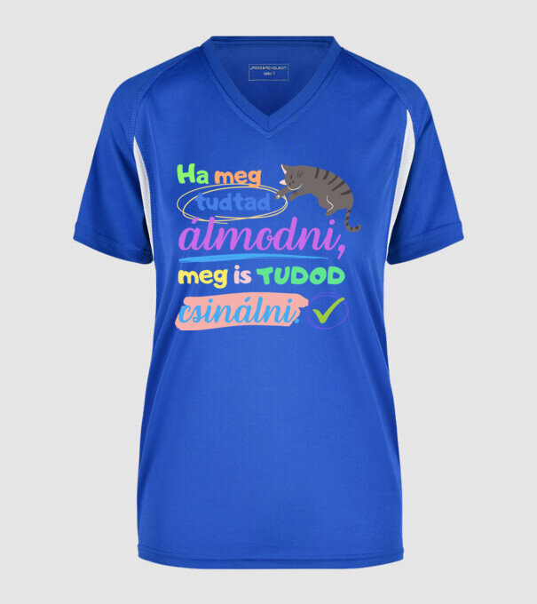  minta királykék pólón